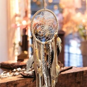 Boho Chic Dreamcatcher Decorative Feathers Sueded Ribbon Lace Beads